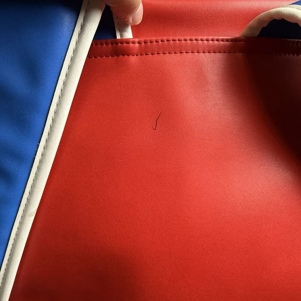 Tote & Carry Buffalo Fridge Red White And Blue Vegan Leather Large Backpack